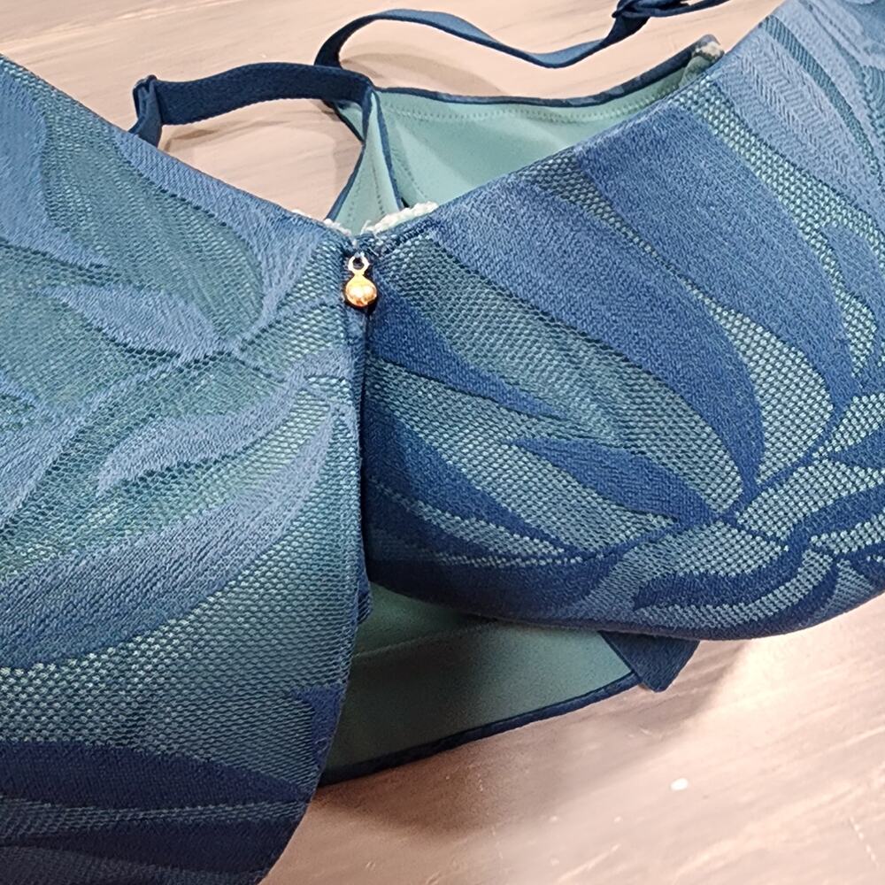 Cacique Bra 40H Backsmoother Lightly Lined Full‎ Coverage Aqua/Blue - Picture 3 of 10